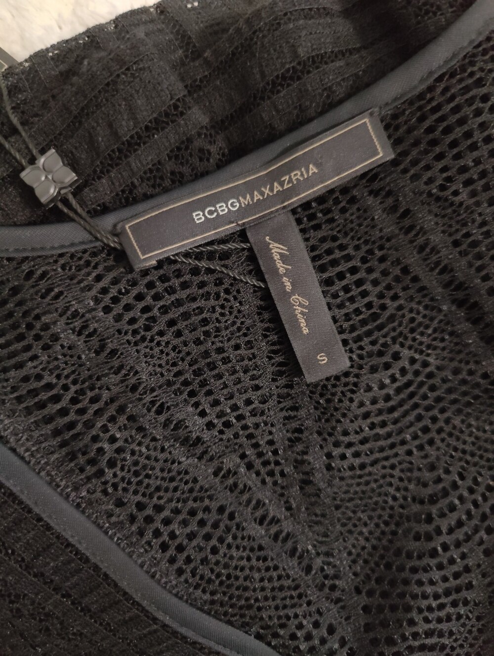 BCBG Maxazria Dress S Black Lace Cocktail Art Deco Romantic Date Night Elegant - Picture 14 of 15